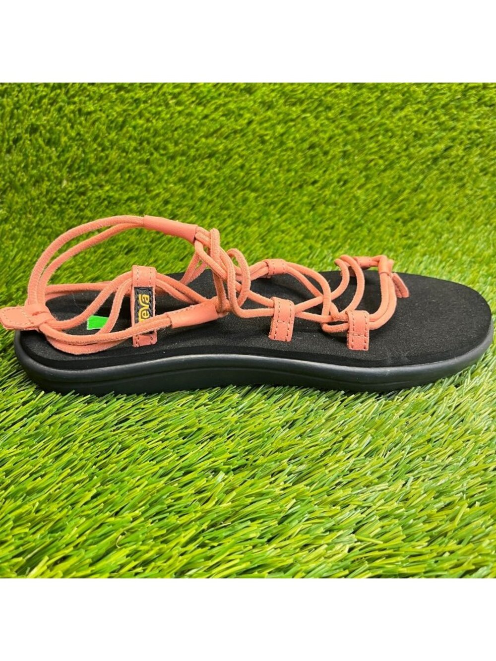 Teva Voya Infinity Womens Size 9 Orange Black Beach Outdoor Strappy Sandals